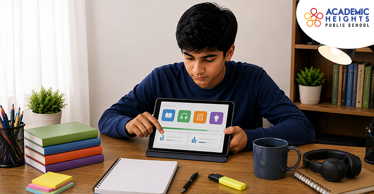 Student using reading apps to improve reading speed and skills